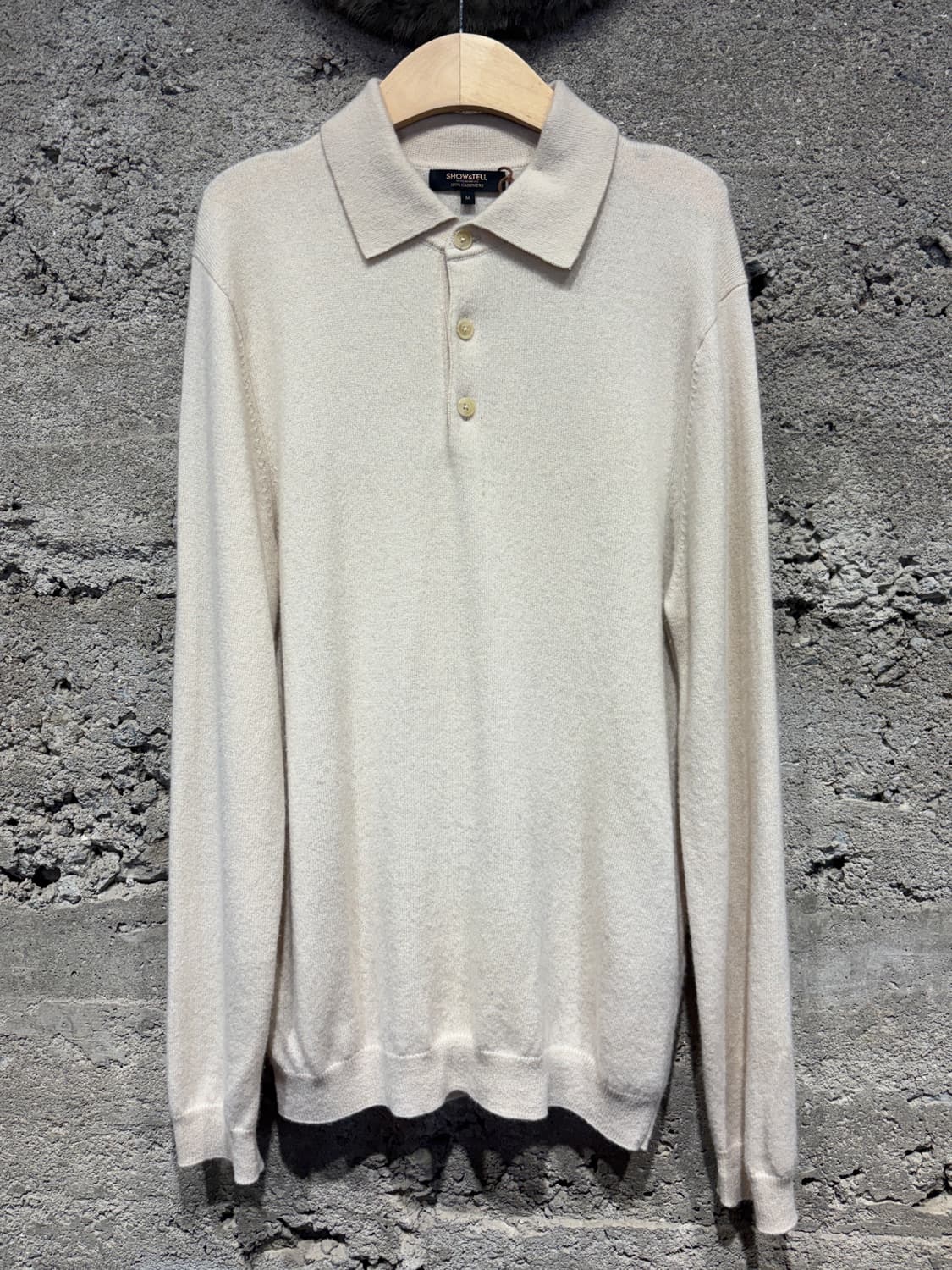 SHOW&TELL 캐시미어 100% 카라 니트 상품이미지1