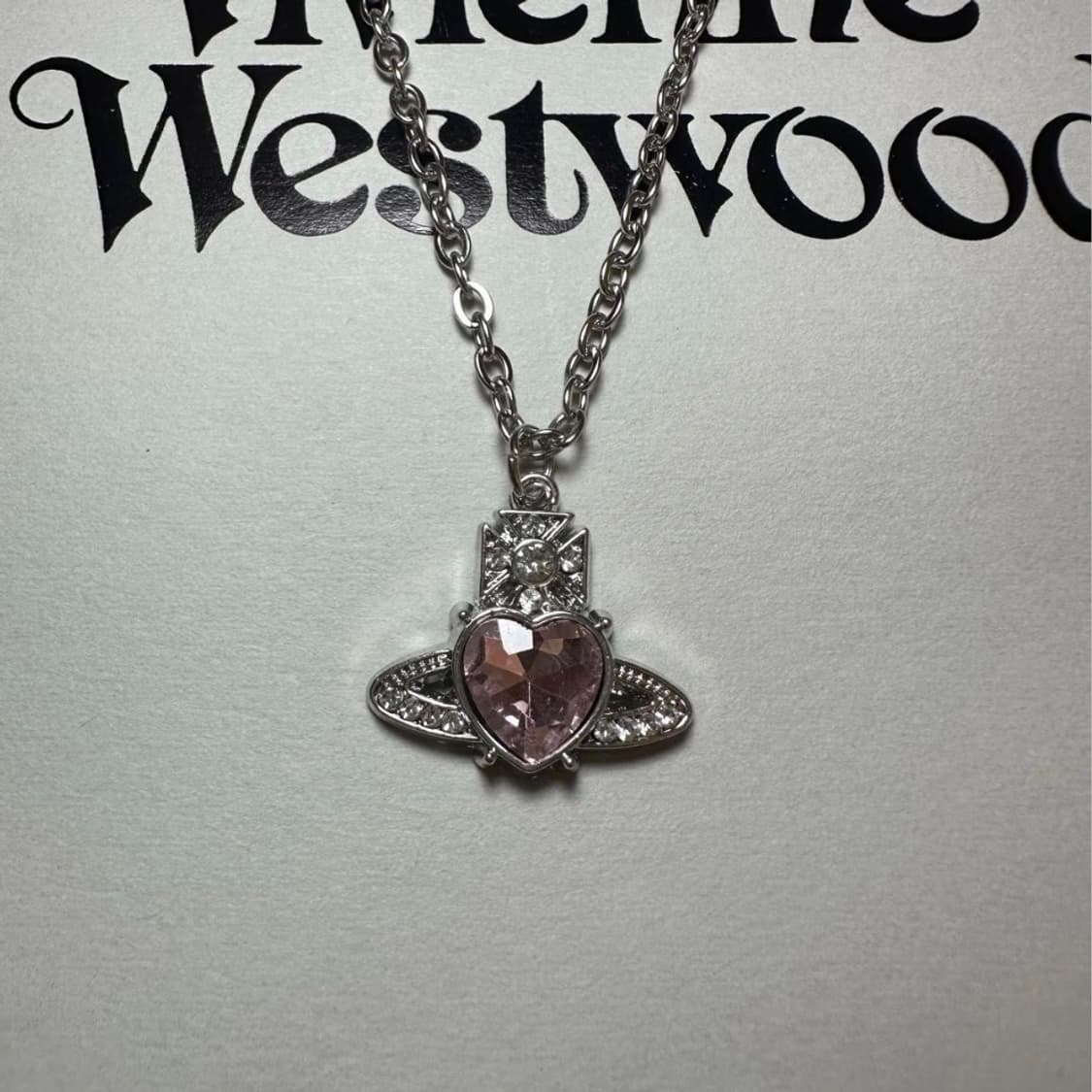 비비안웨스트우드 아카이브 핑크 크리스탈 아리엘라 orb 팬던트 목걸이 상품이미지2