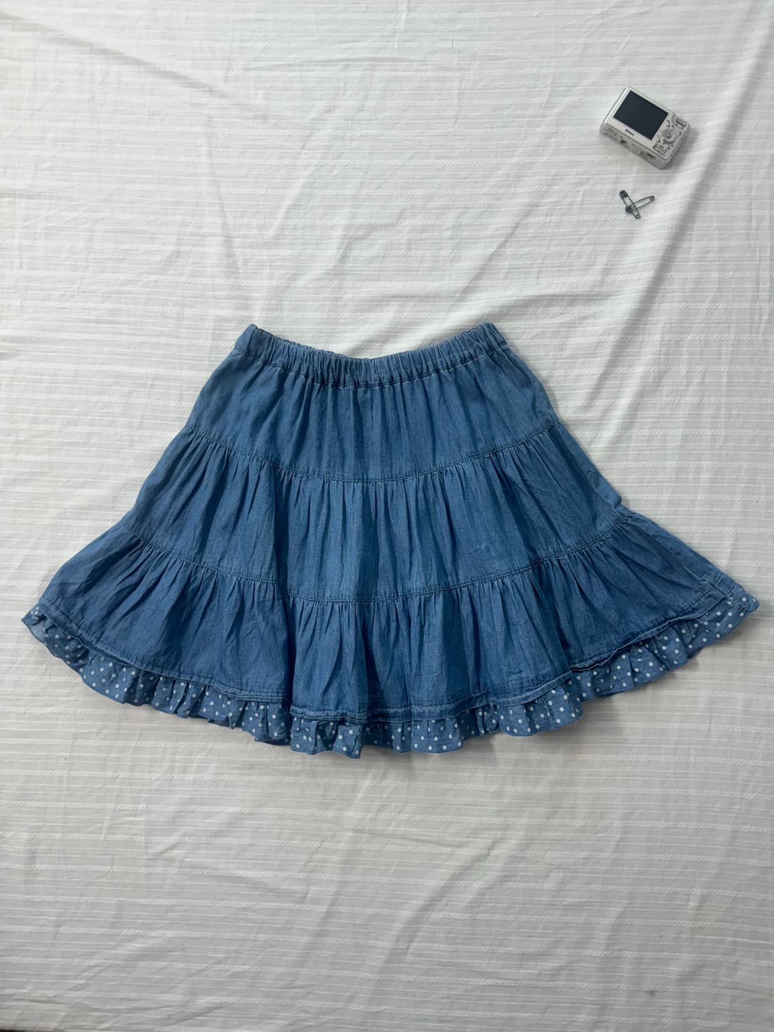 요시 스탬프 연핑크 티 데님 스커트 2pcs SET 상품이미지10