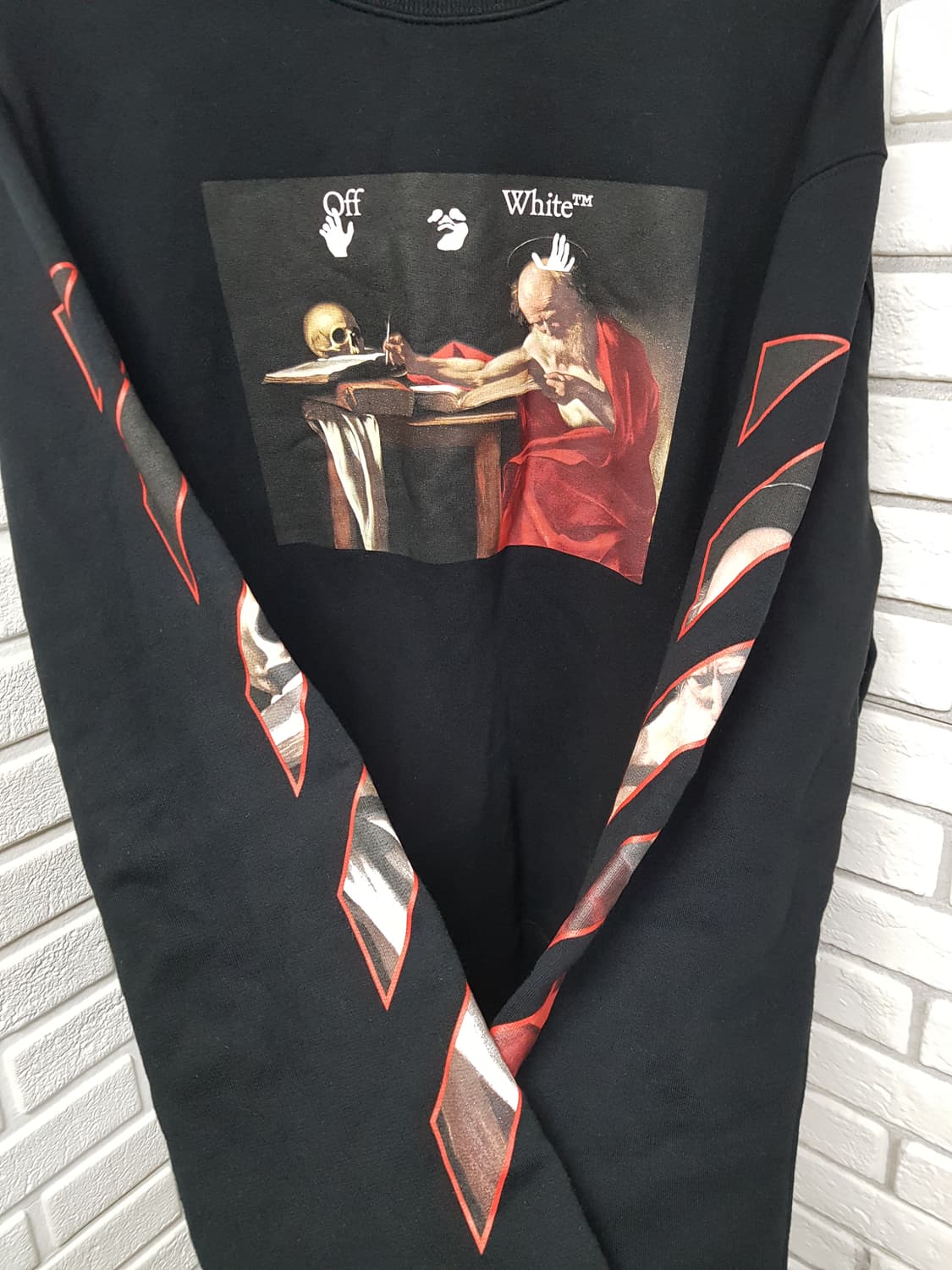 [xxl/정품] 오프화이트 카라바조 블랙 맨투맨 티셔츠 상품이미지4