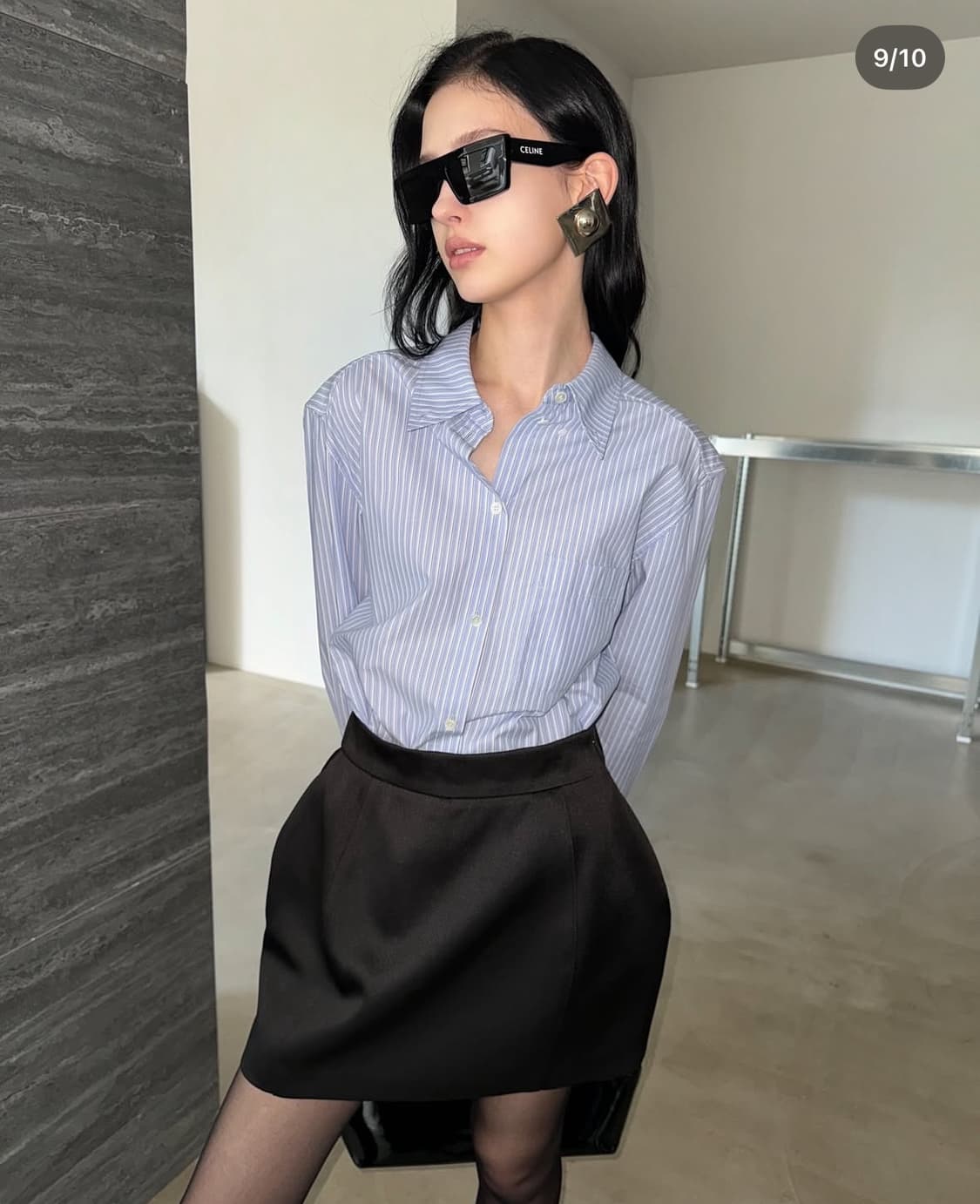 드래곤블루스 플랫 패디드 셔츠 - 블루 스트라이프 상품이미지1