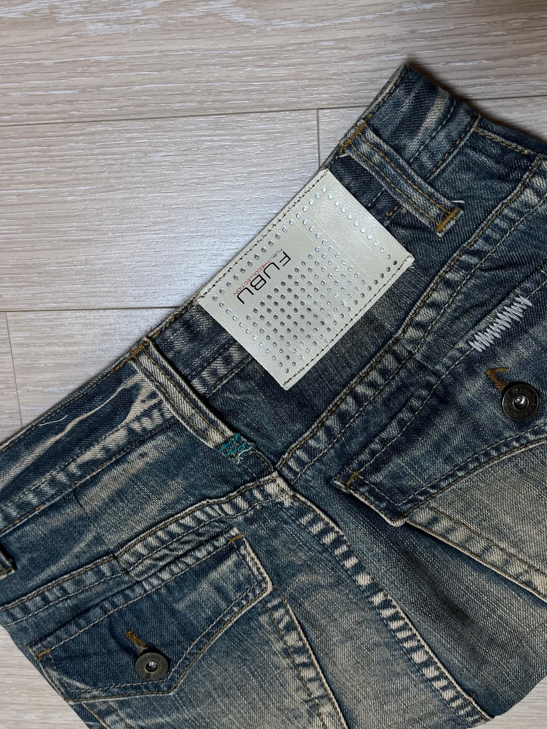 FUBU 후부 미국빈티지 y2k 90s 로우라이즈 데님 미니스커트 상품이미지3