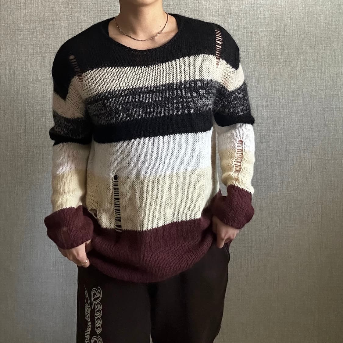 TheOpen Product Multi Stripe Color Kint 상품이미지1