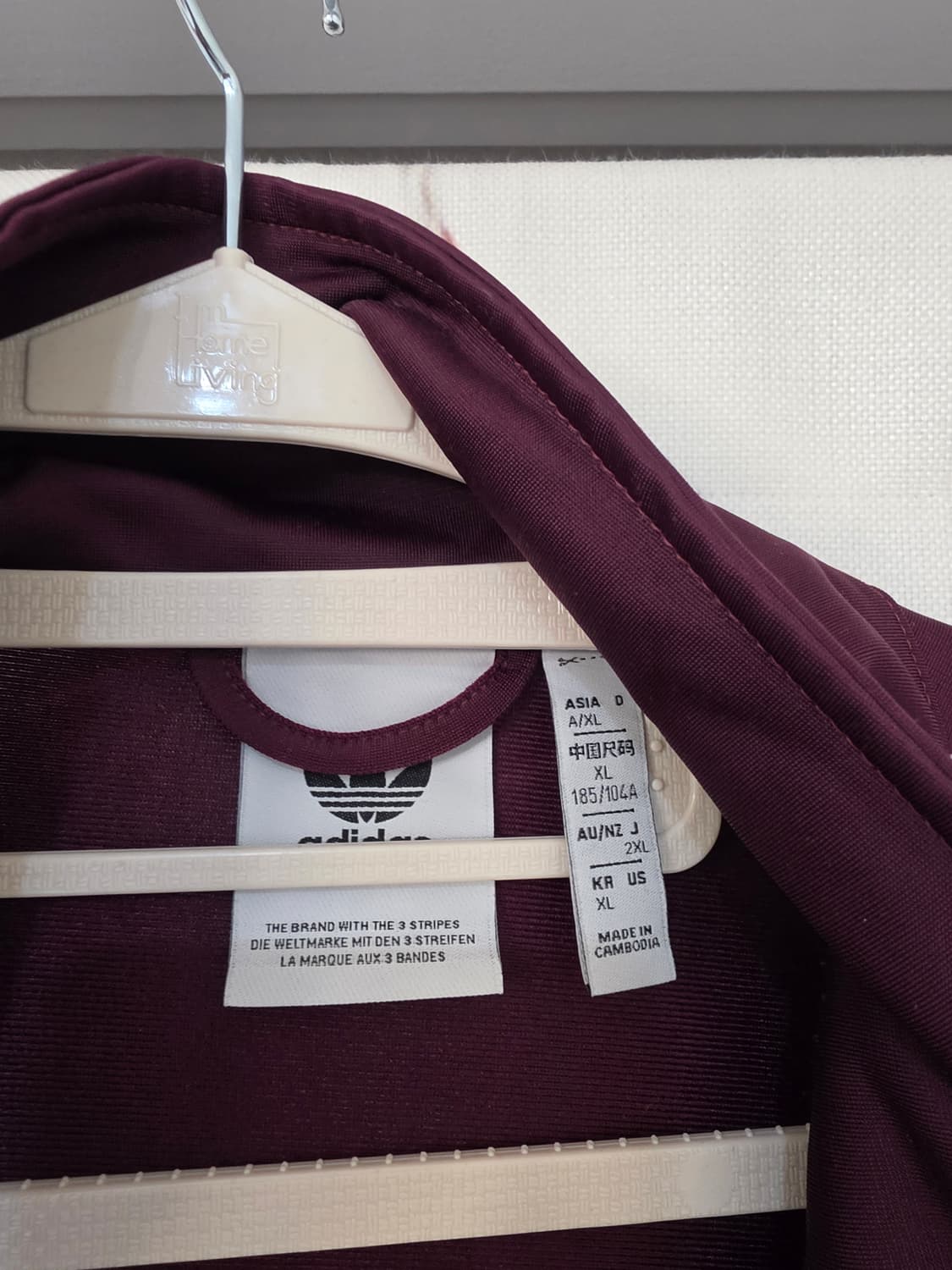 XL)아디다스 파이어버드 트랙탑 버건디 져지 집업 상품이미지3