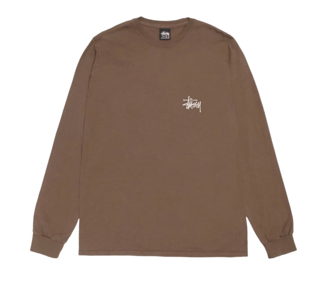 스투시 베이직 브라운 롱슬리브 m 상품이미지1