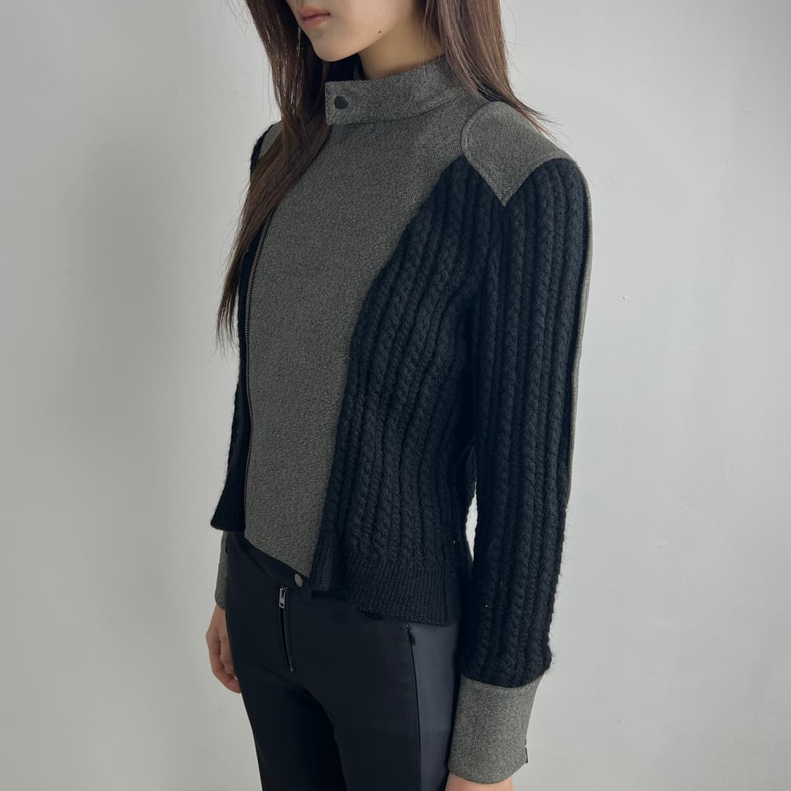 장 폴 고티에 비대칭 싱글 라이더 스위칭 자켓 상품이미지2