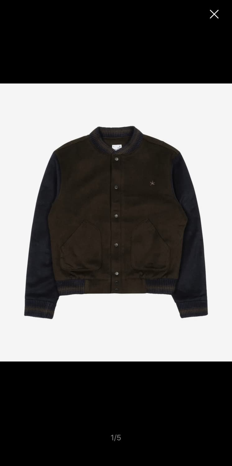 TCM mini logo varsity jacket brown/navy 상품이미지1