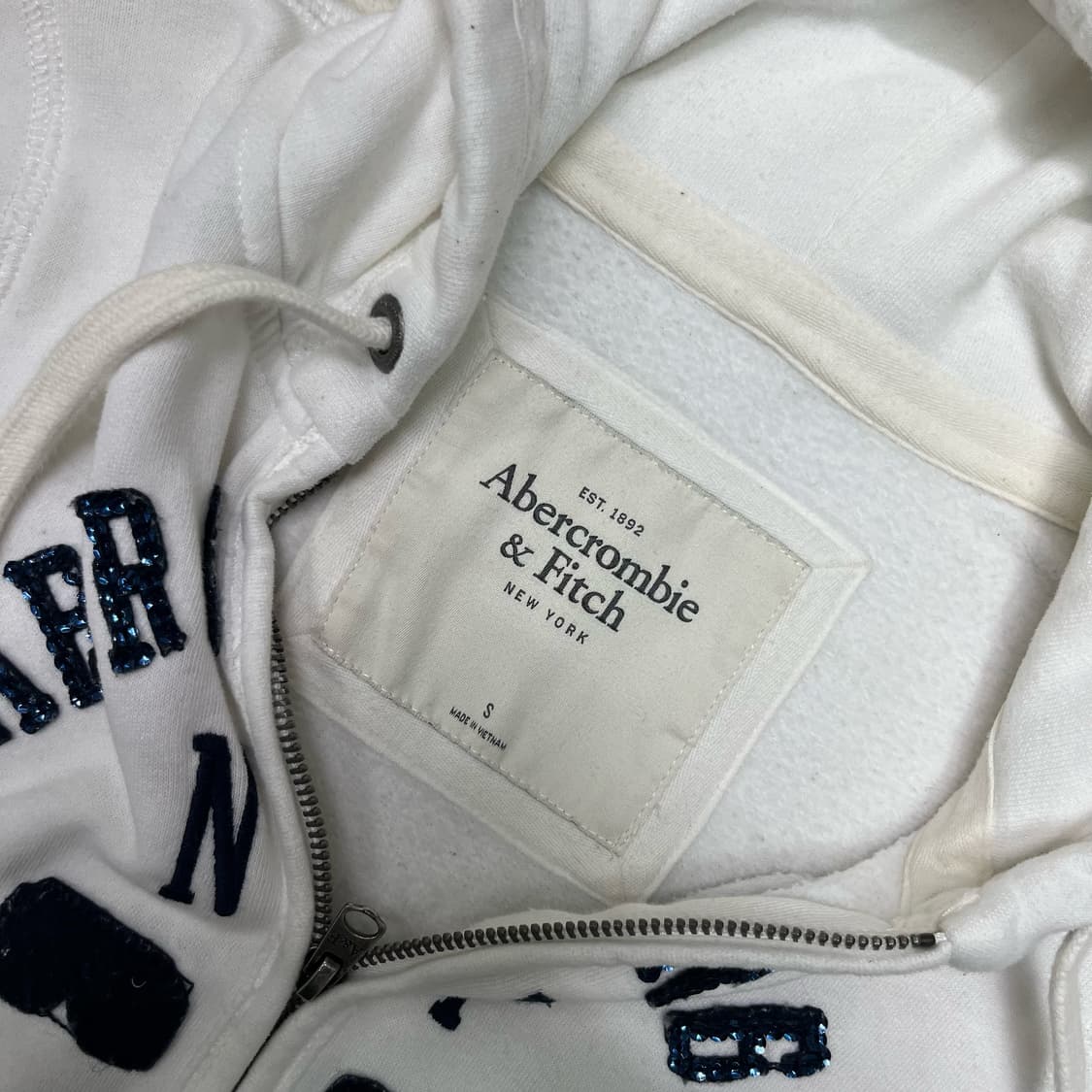 Abercrombie white hood zip-up 상품이미지6