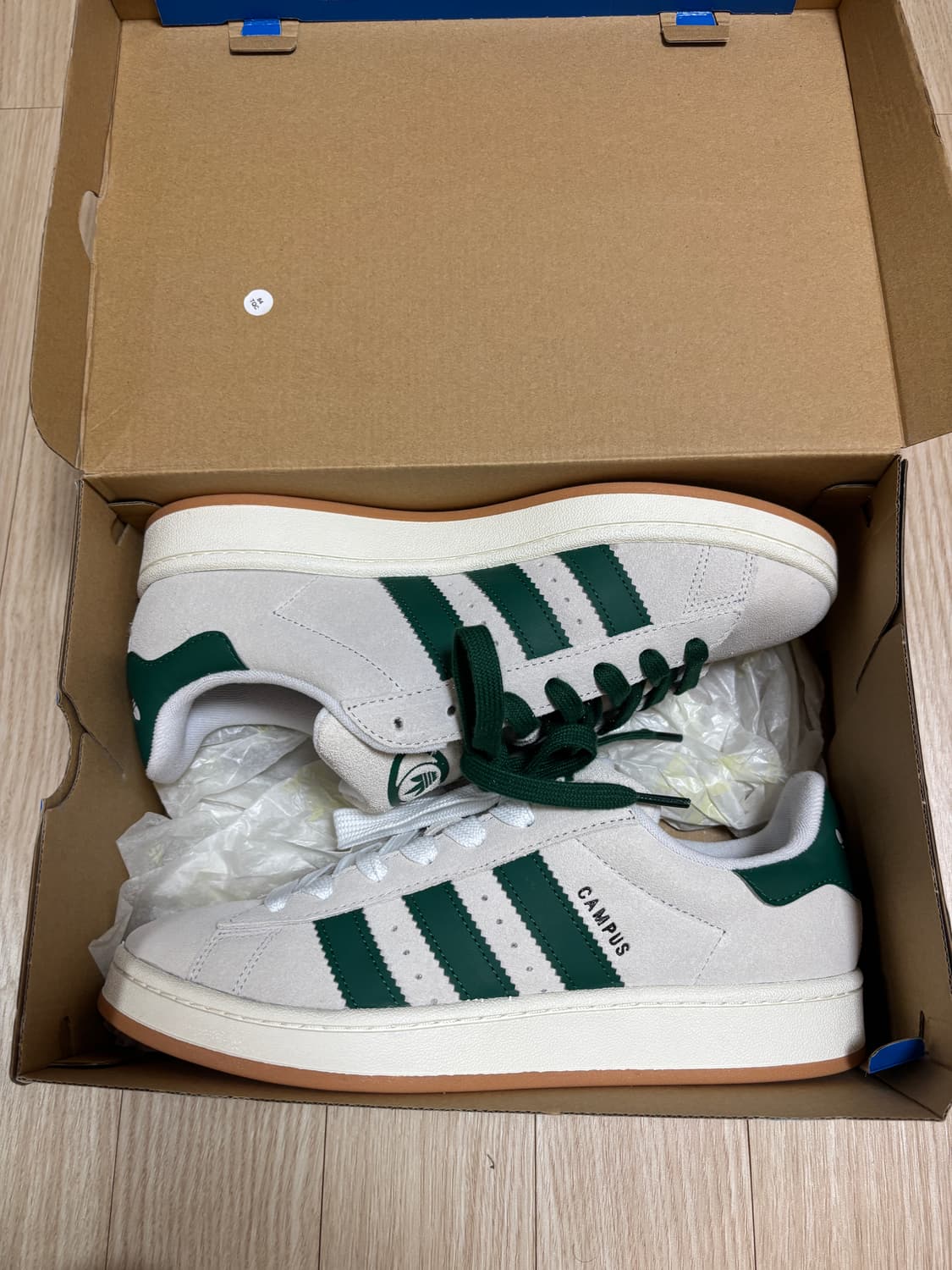 아디다스 캠퍼스 00s 크리스탈 화이트 다크그린 상품이미지1