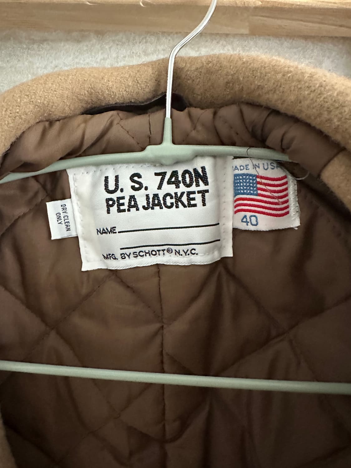 [L] made in usa 00s 쇼트 미해군 베이지 피코트 상품이미지7