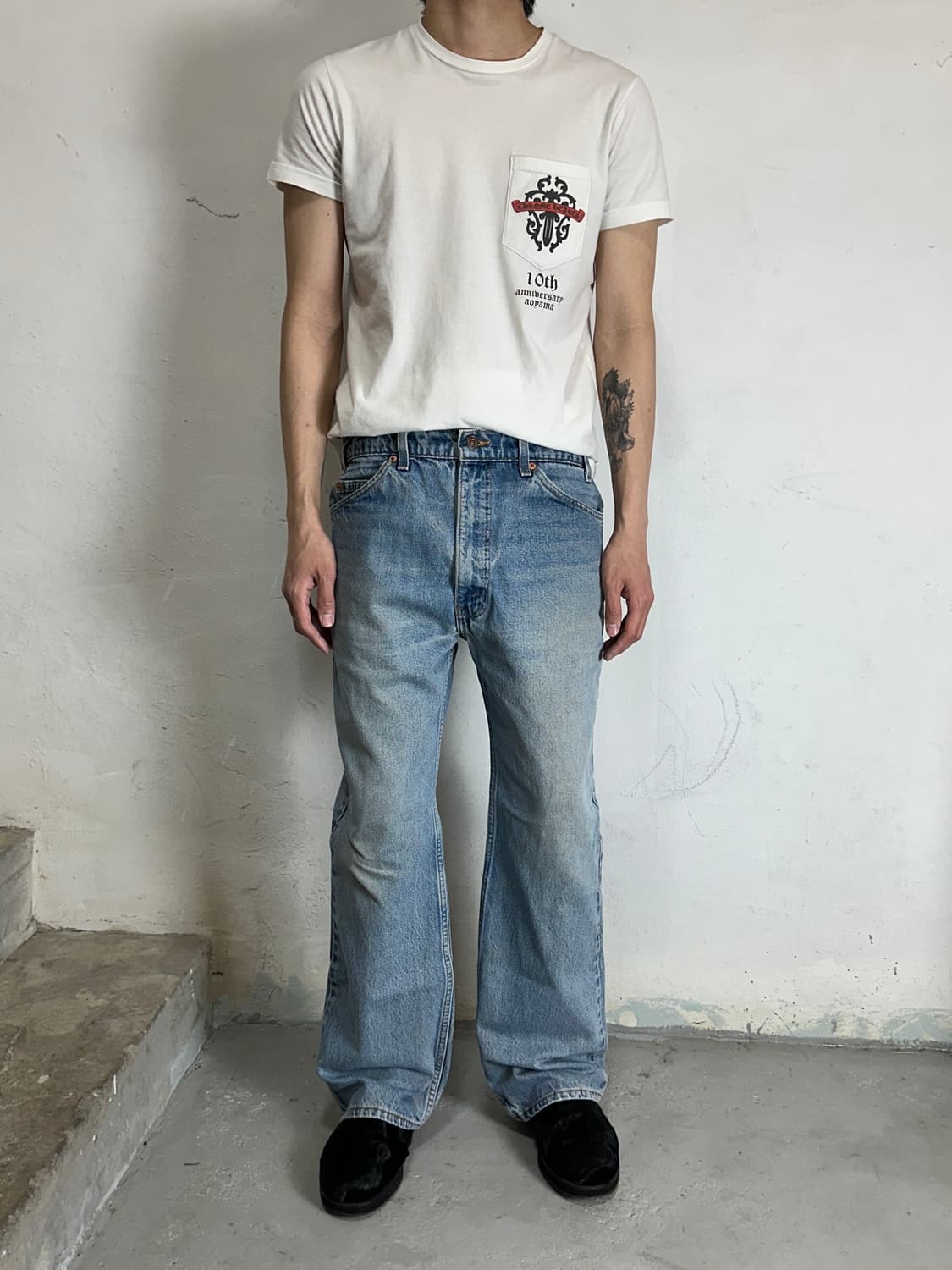 90's USA Made 빈티지 리바이스 517 오렌지탭 부츠컷 플레어진 상품이미지2