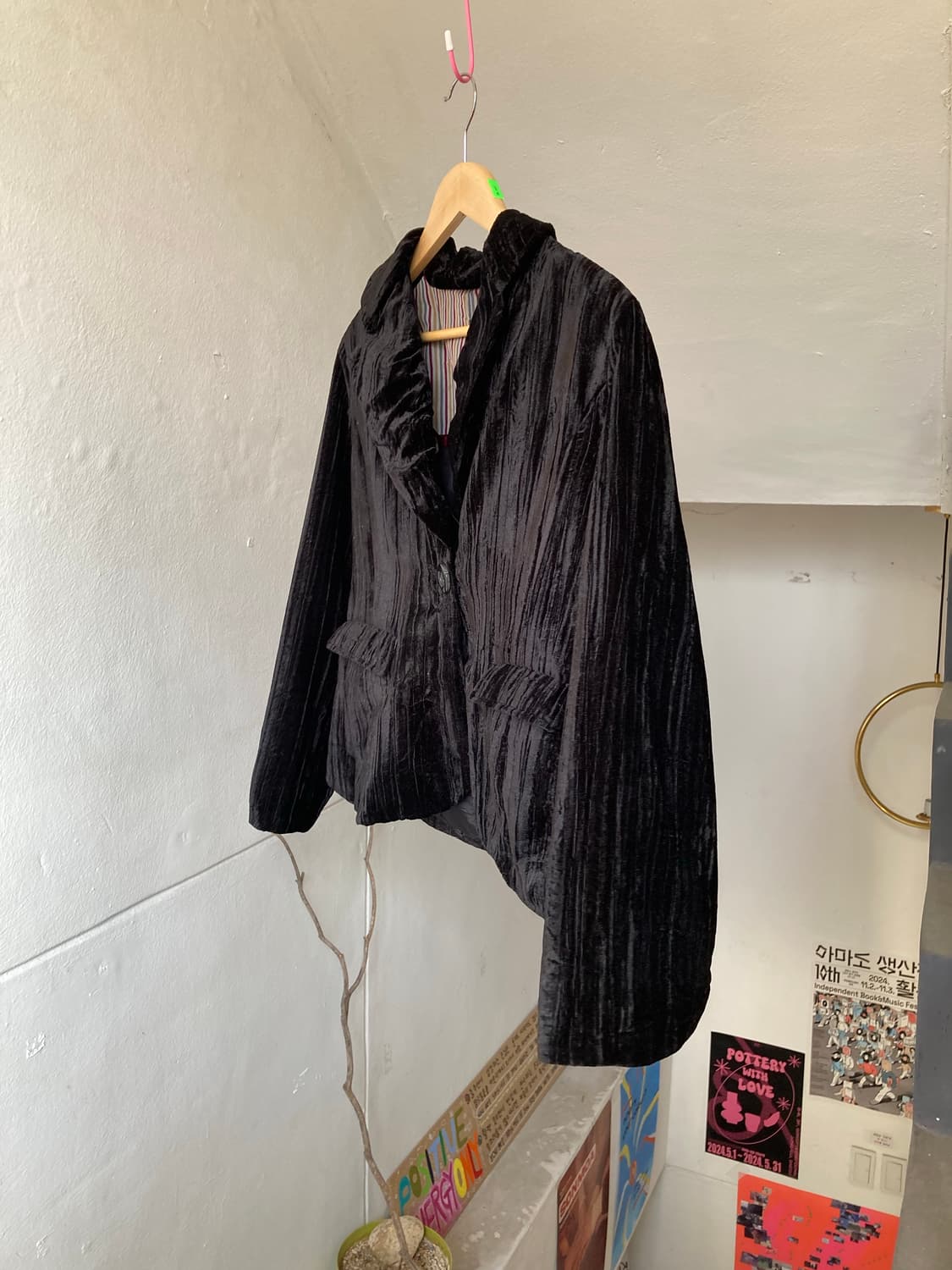 빈티지 벨벳 버튼 자켓 상품이미지4