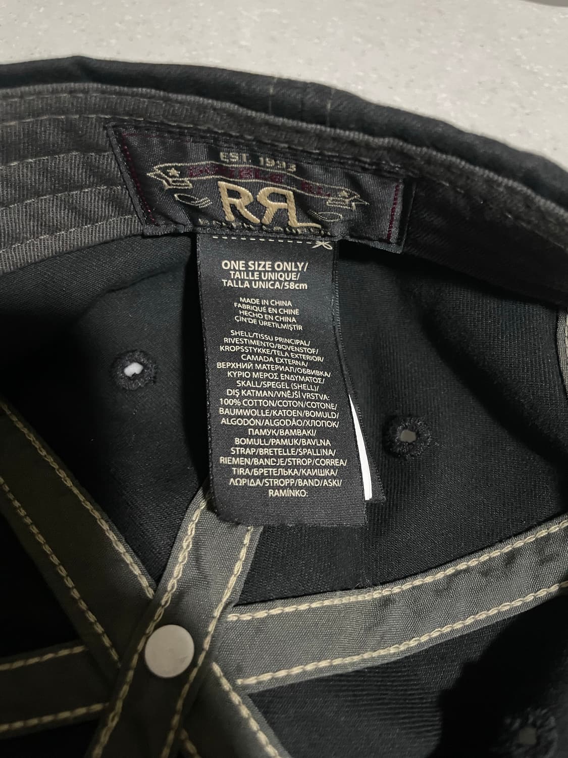 더블알엘 랜치로고 트윌 볼캡(블랙) 상품이미지5