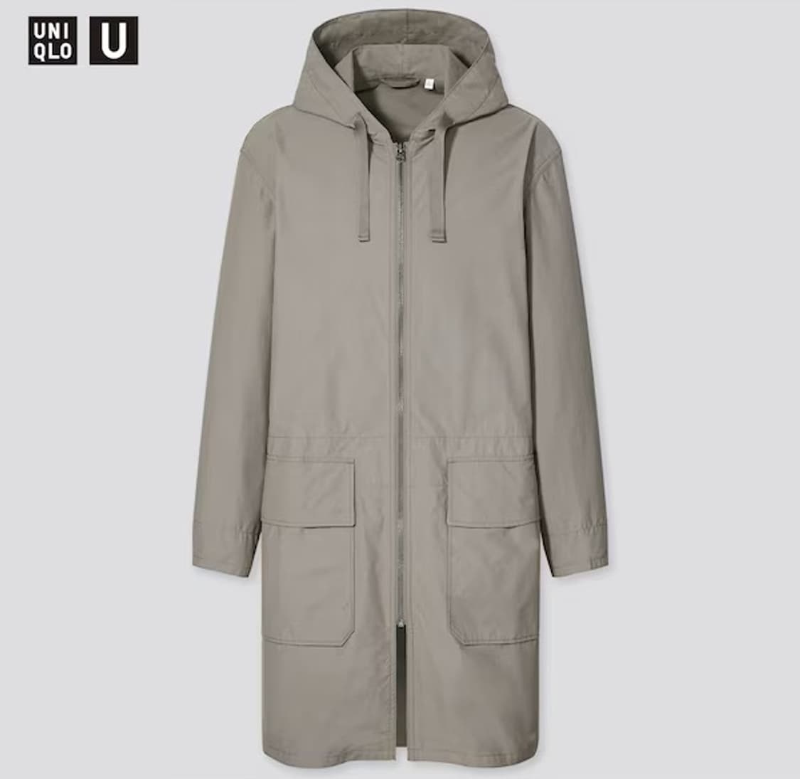 [택포] 유니클로 U 미니멀 후드 롱코트 그레이 XL 상품이미지3