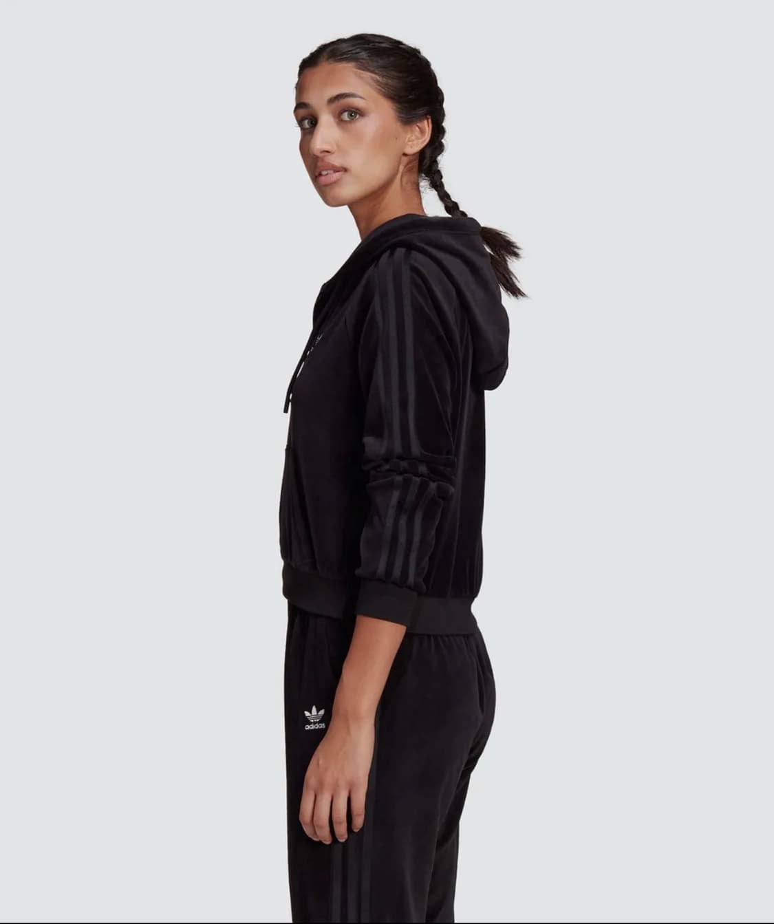 아디다스 벨벳 후드집업 조거팬츠 셋업 상품이미지2