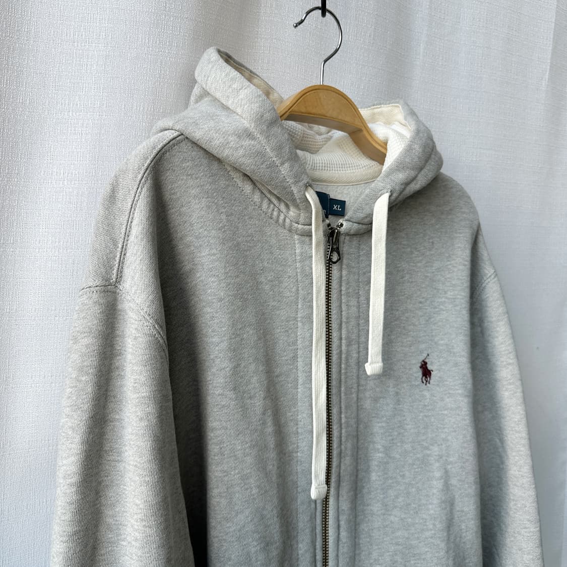 폴로 랄프로렌 기모 후드 집업 라이트 그레이 XL 상품이미지4