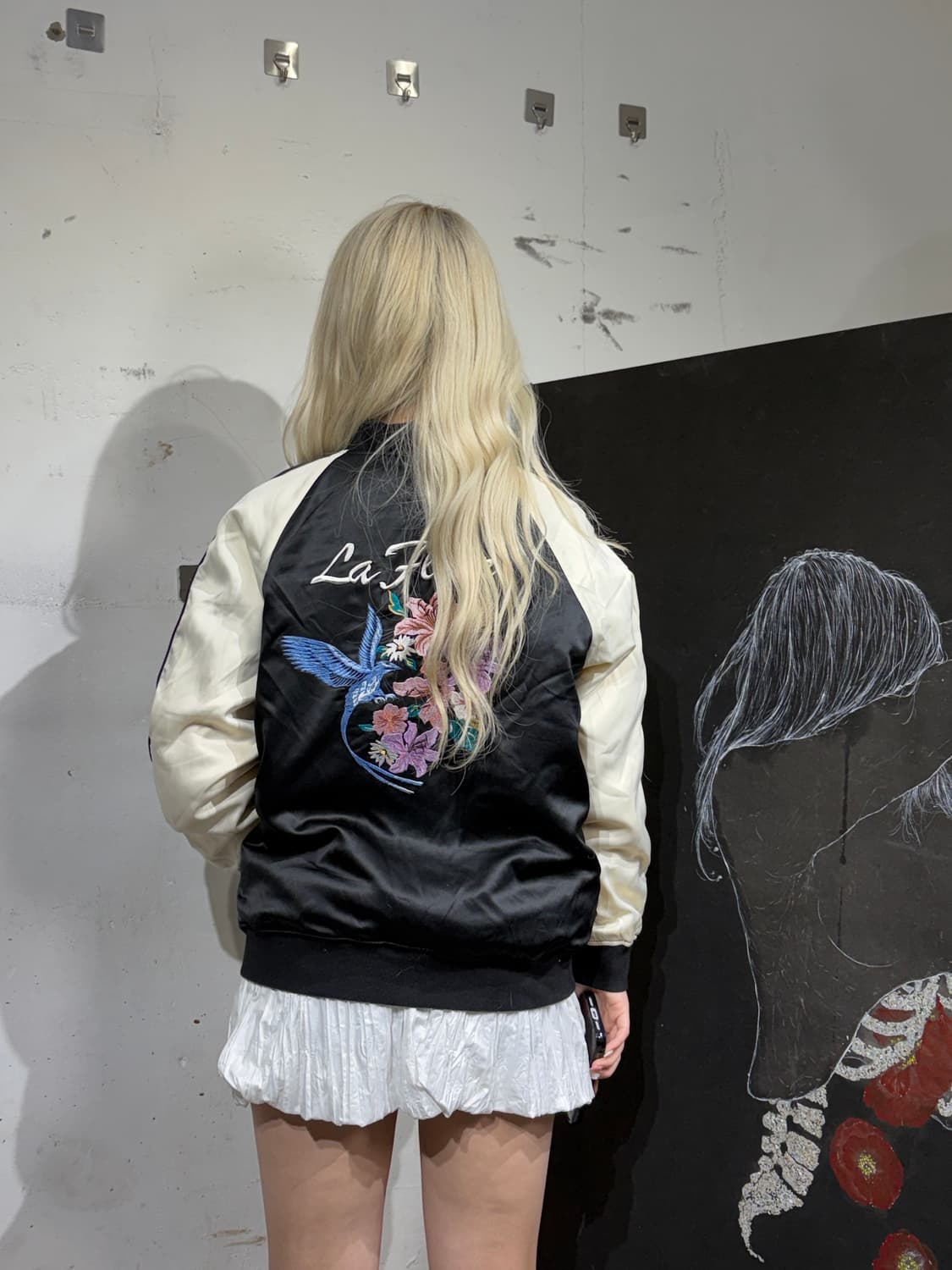 JPN 일본 빈티지 플라워 자수 스카잔 오리엔탈 스카쟌 상품이미지2