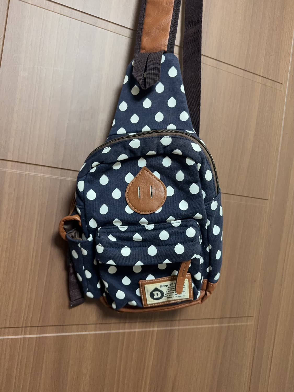모리걸 하구미 일본 빈티지 물방울 도트 무늬 슬링백 모리 가방 상품이미지2