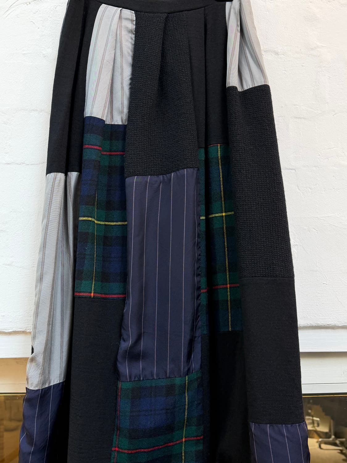 Atsuro Tayama 아츠로 타야마 패치워크 울 블렌드 롱스커트 38 상품이미지2