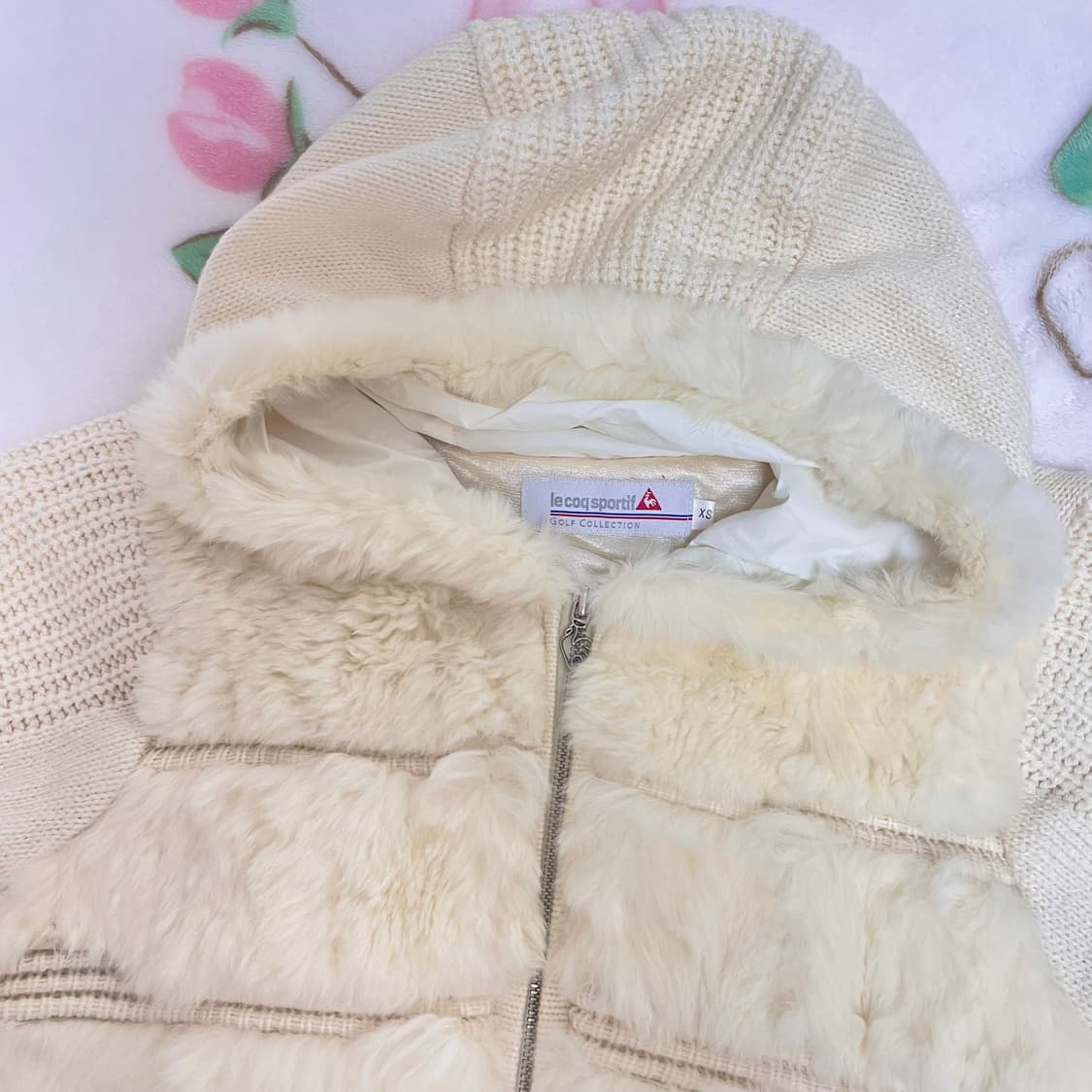 르꼬끄 화이트 퍼 니트조끼 달천깔 라떼갸루 핀터레스트 핀터깔 히메갸루  상품이미지2