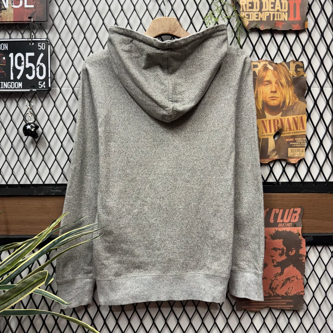 스투시 재팬 멜란지 헨리넥 후드 전면 3버튼 포인트 그레이 상품이미지2