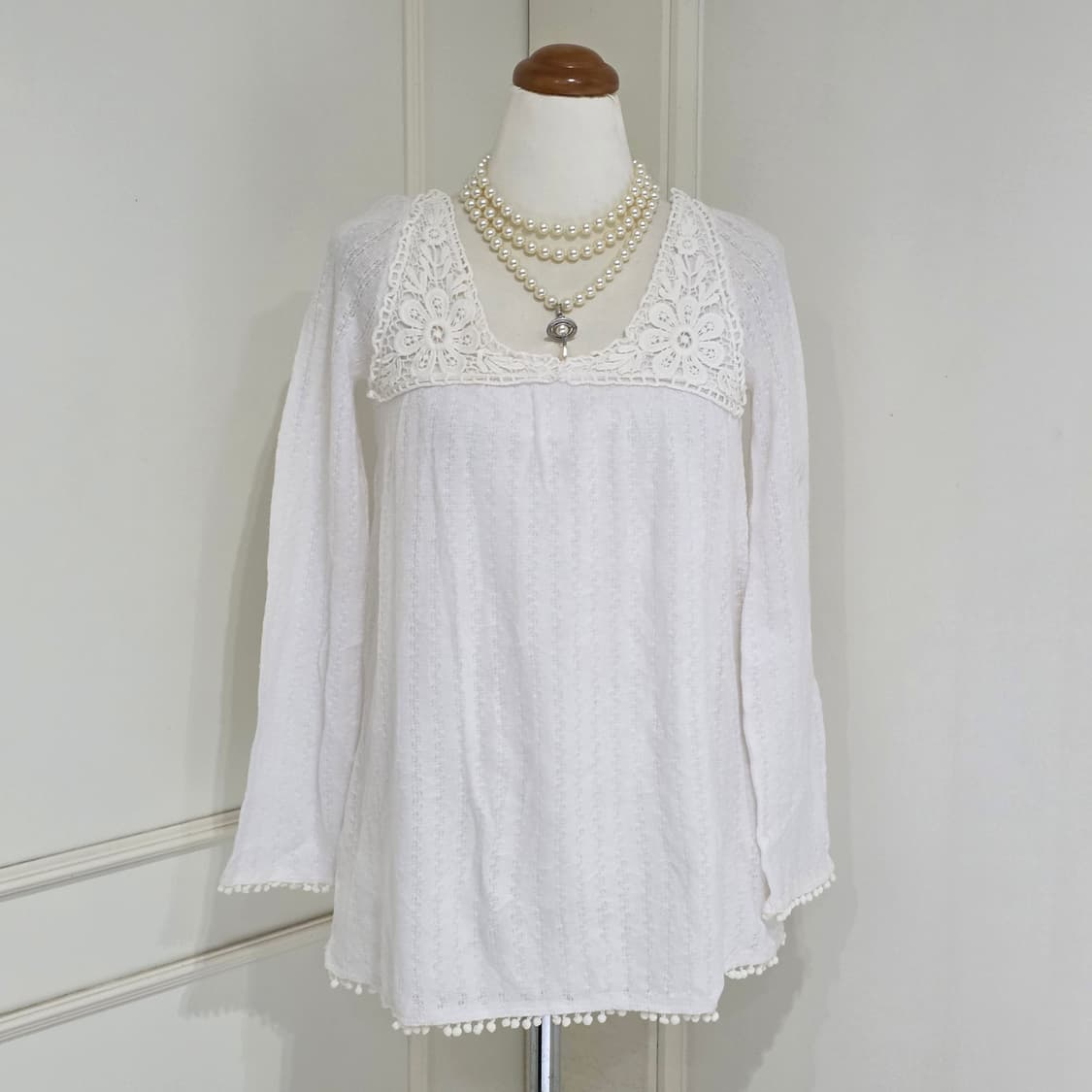 세실맥비 일본빈티지)화이트 갸루 오리엔탈 모리걸 니트슬리브 상품이미지2