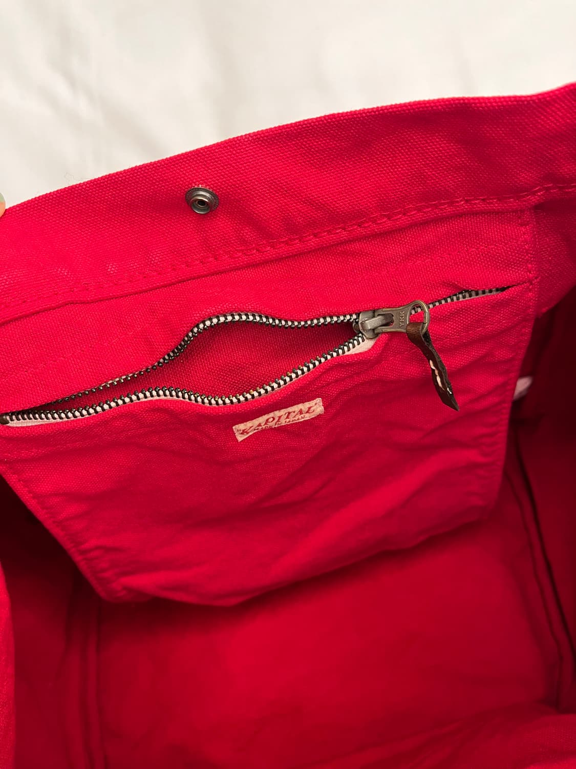 Kapital 캐피탈 No.6 캔버스 토트백 레드 상품이미지7