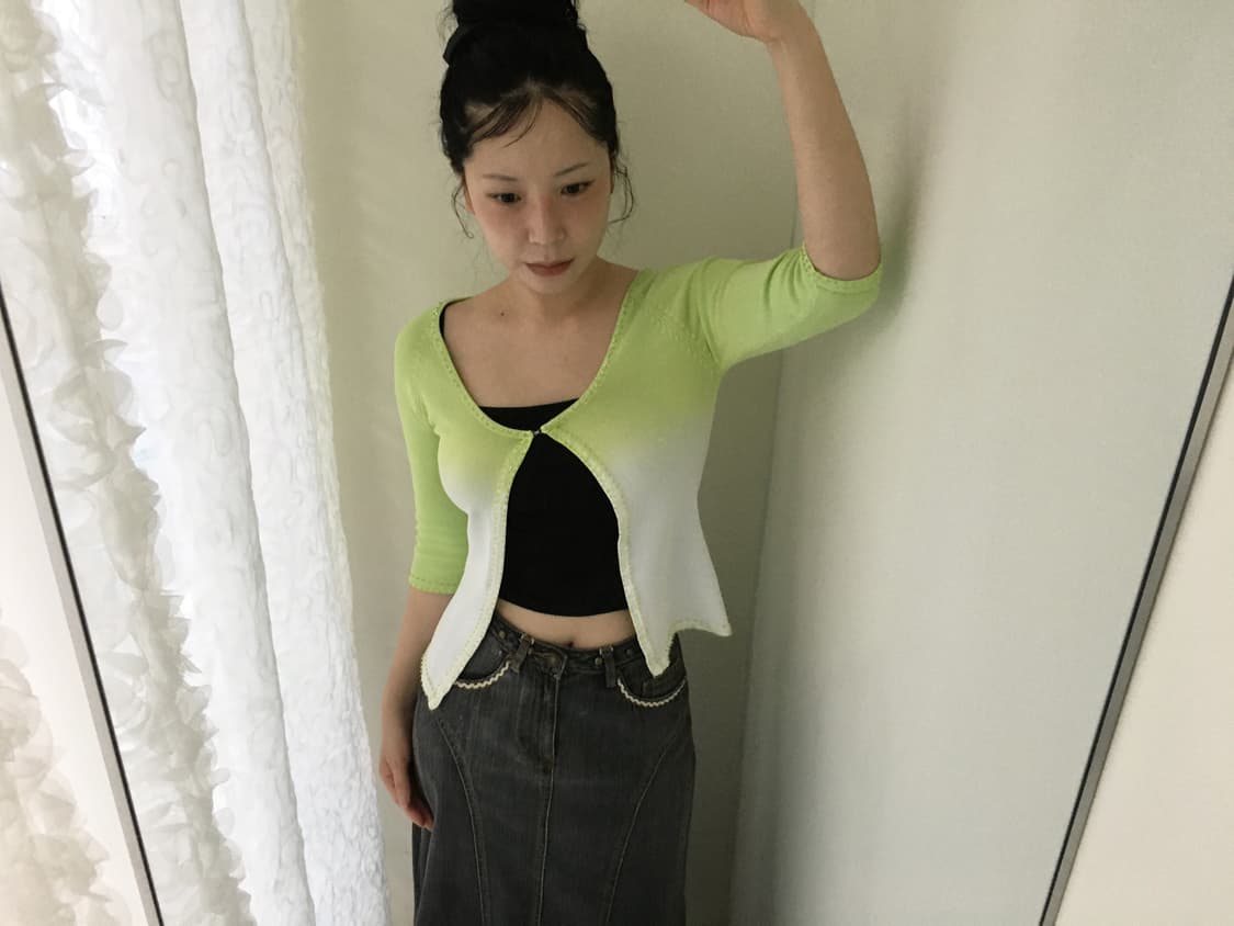 lime beads gradient knit cardigan 상품이미지2