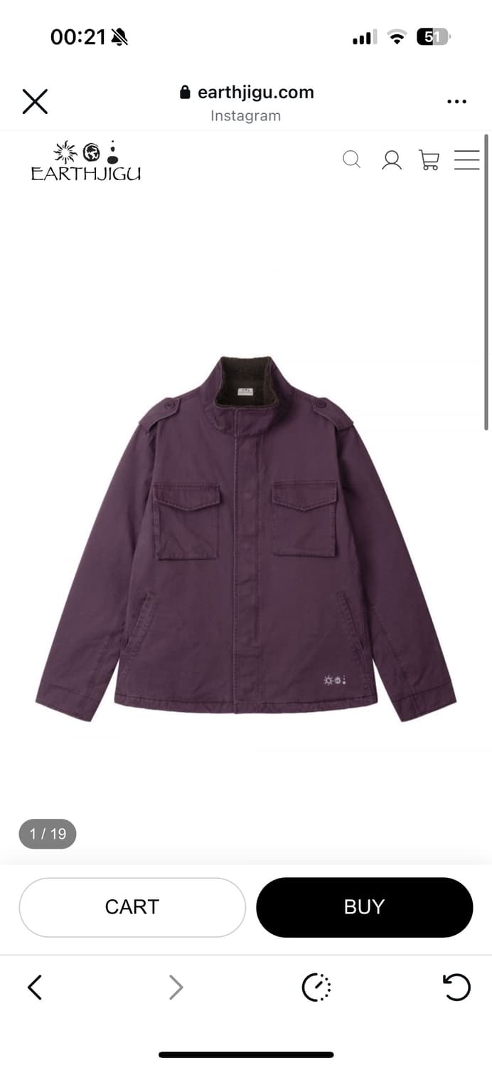 구해요))) 어스지구 필드자켓 보라색 상품이미지1