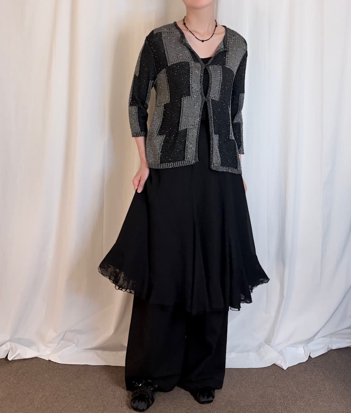 Square Pattern Knit Cardigan 상품이미지2