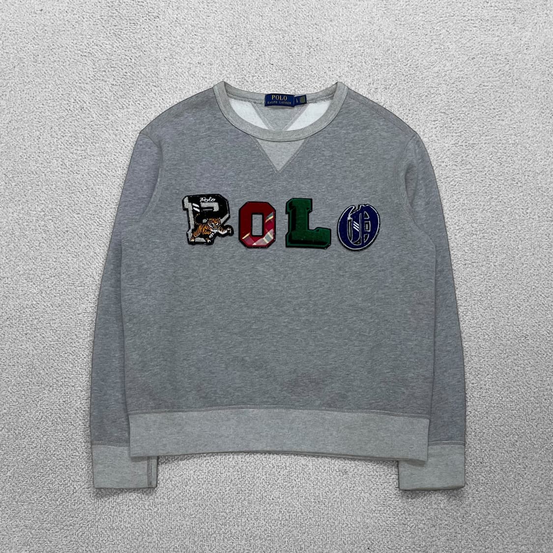 폴로 랄프로렌 빅로고 타이거 패치 맨투맨 그레이 상품이미지1