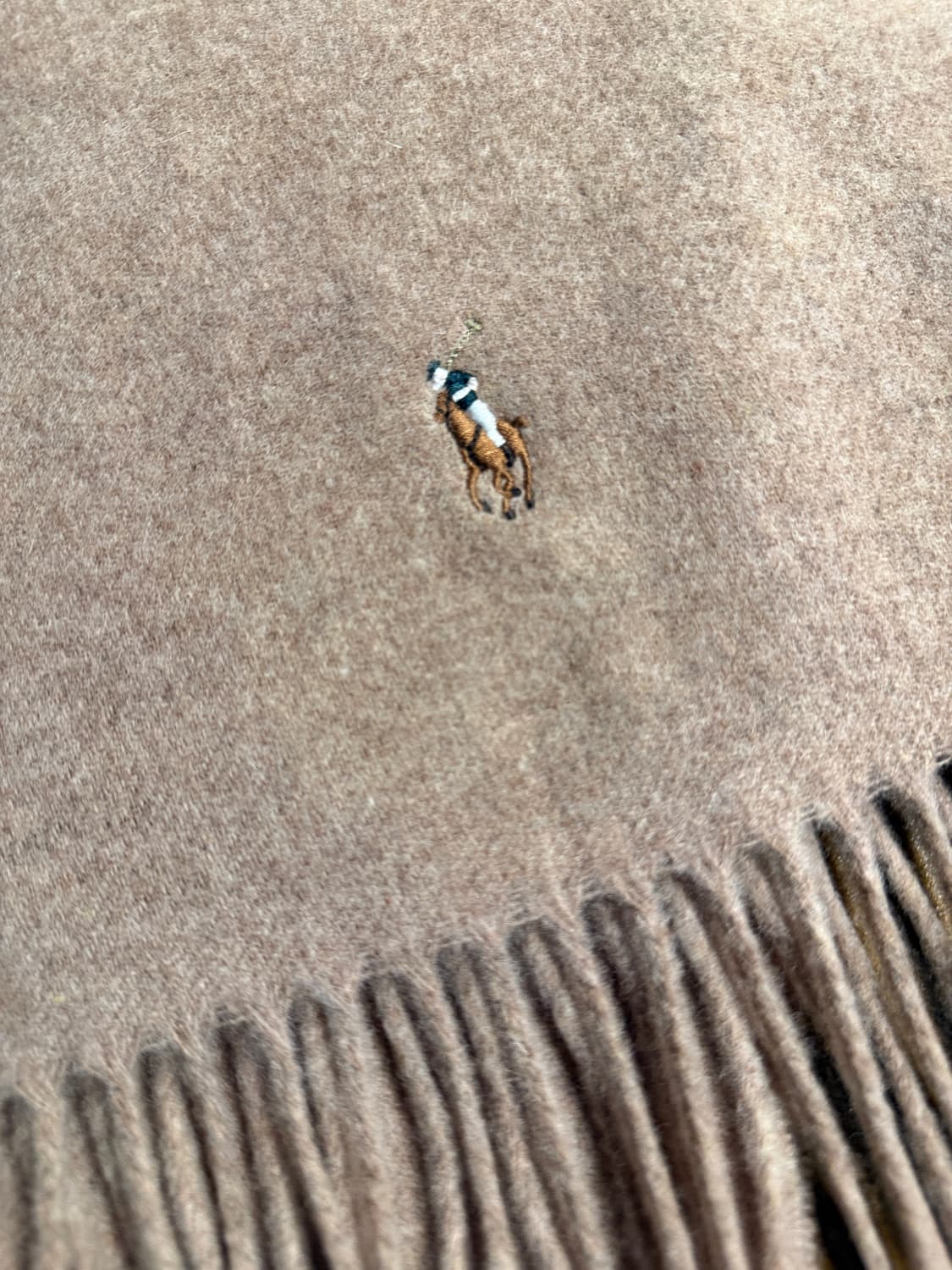 폴로 랄프로렌 2000년대 초반 포니 자수 클래식 울 머플러 베이지 상품이미지4