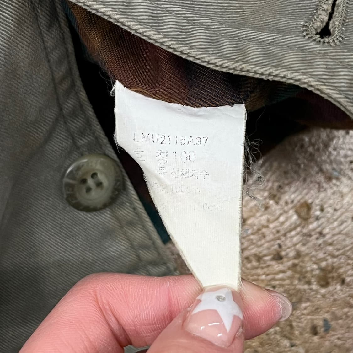 [정품] Lee 빈티지 카키색 야상 자켓 b14 상품이미지6