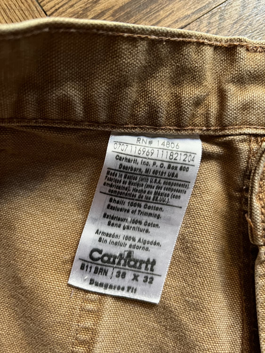 [36]칼하트 USA 덩가리핏 브라운 싱글니 카펜터 워크 팬츠 상품이미지8