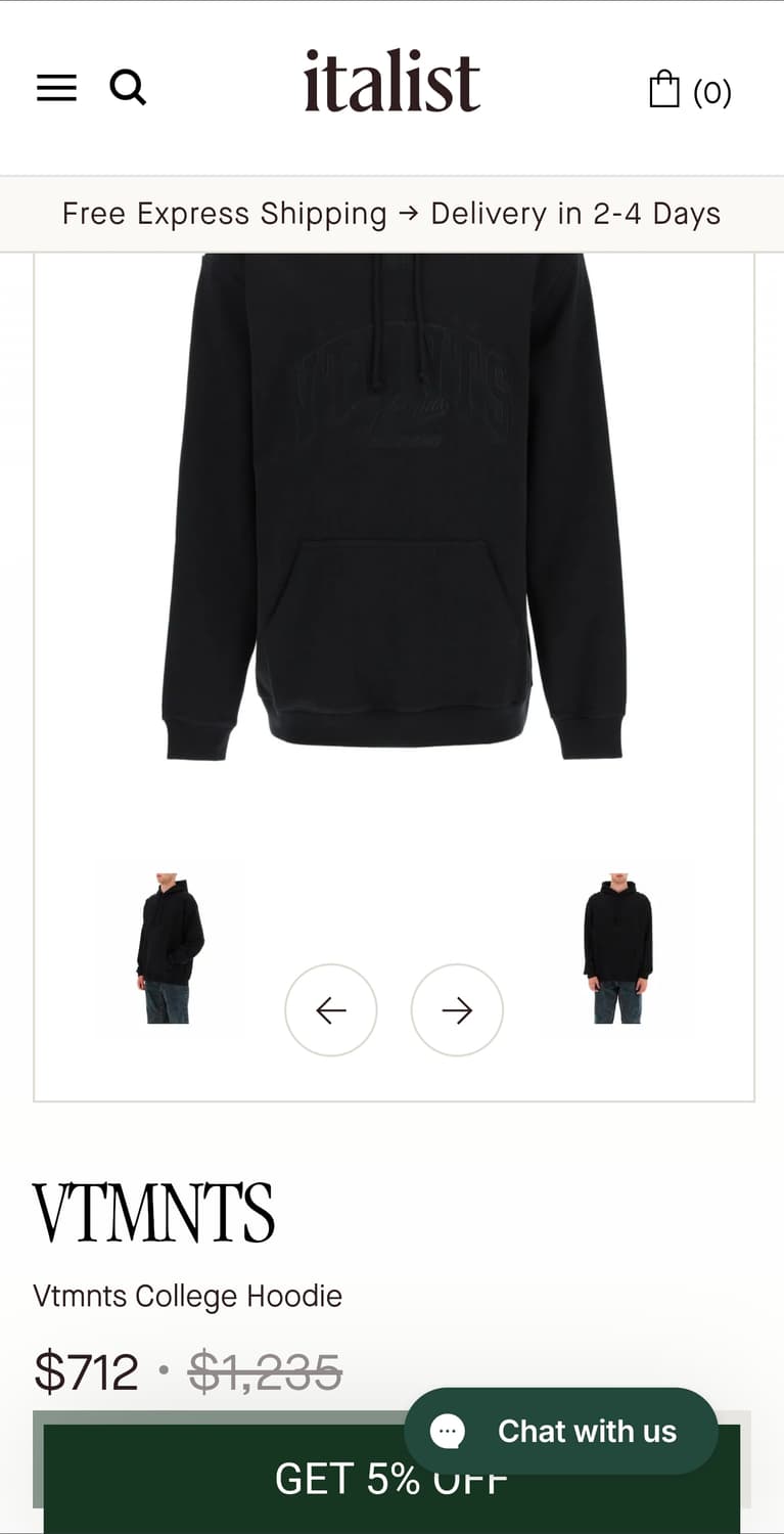 vtmnts college hoodie 22aw 상품이미지8