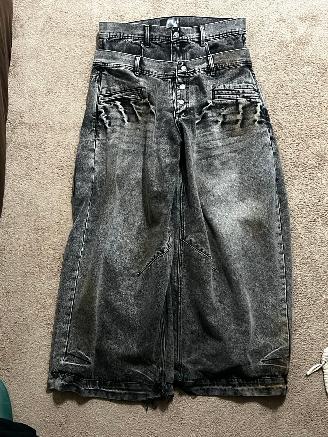 더블 웨이스트 레이어드 데님 팬츠 상품이미지3