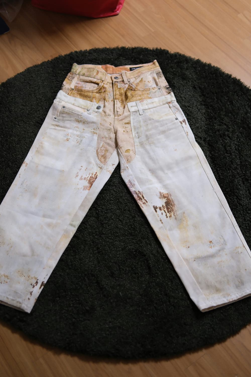 자라 x 앤더슨벨 더블 웨이스트밴드 프린티드 진 옐로우 상품이미지3