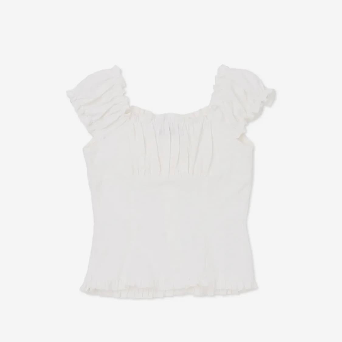 라츠유 엘라 블라우스 화이트 새상품 (제니 착용) 상품이미지7