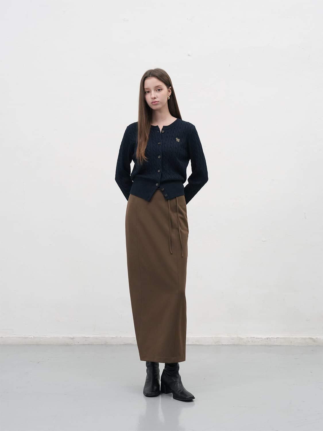 [새상품] 제너럴아이디어 시그니처 슈퍼파인 울 케이블 니트가디건 상품이미지2