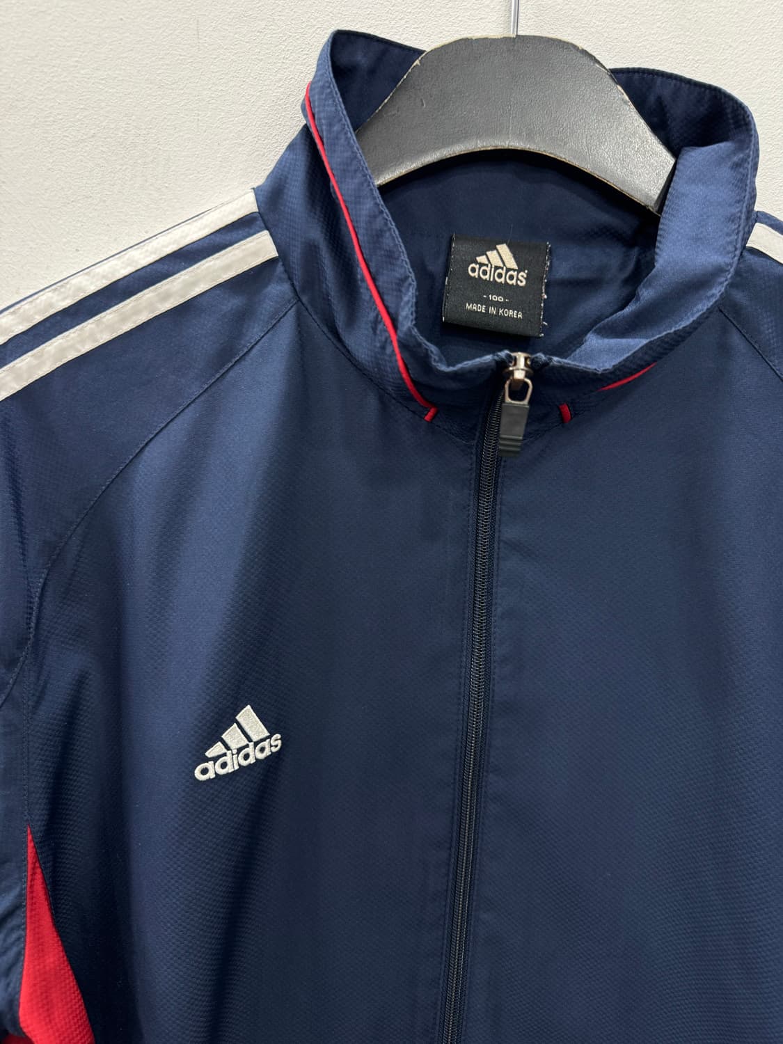 아디다스 삼선 바람막이 네이비 상품이미지3