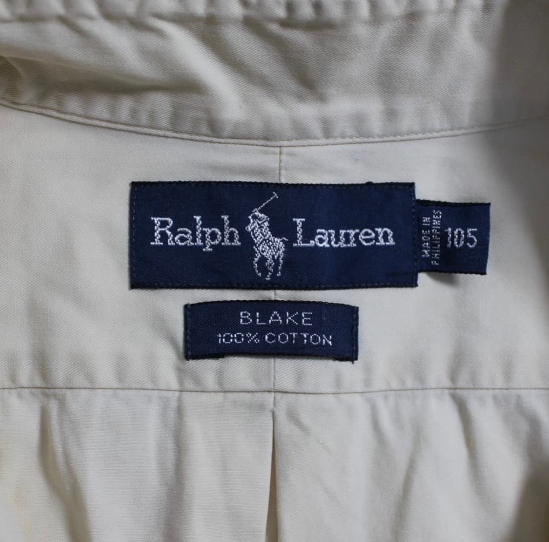 90's Polo 폴로 랄프로렌 블레이크 아이보리 코튼 셔츠 105(xl 상품이미지4