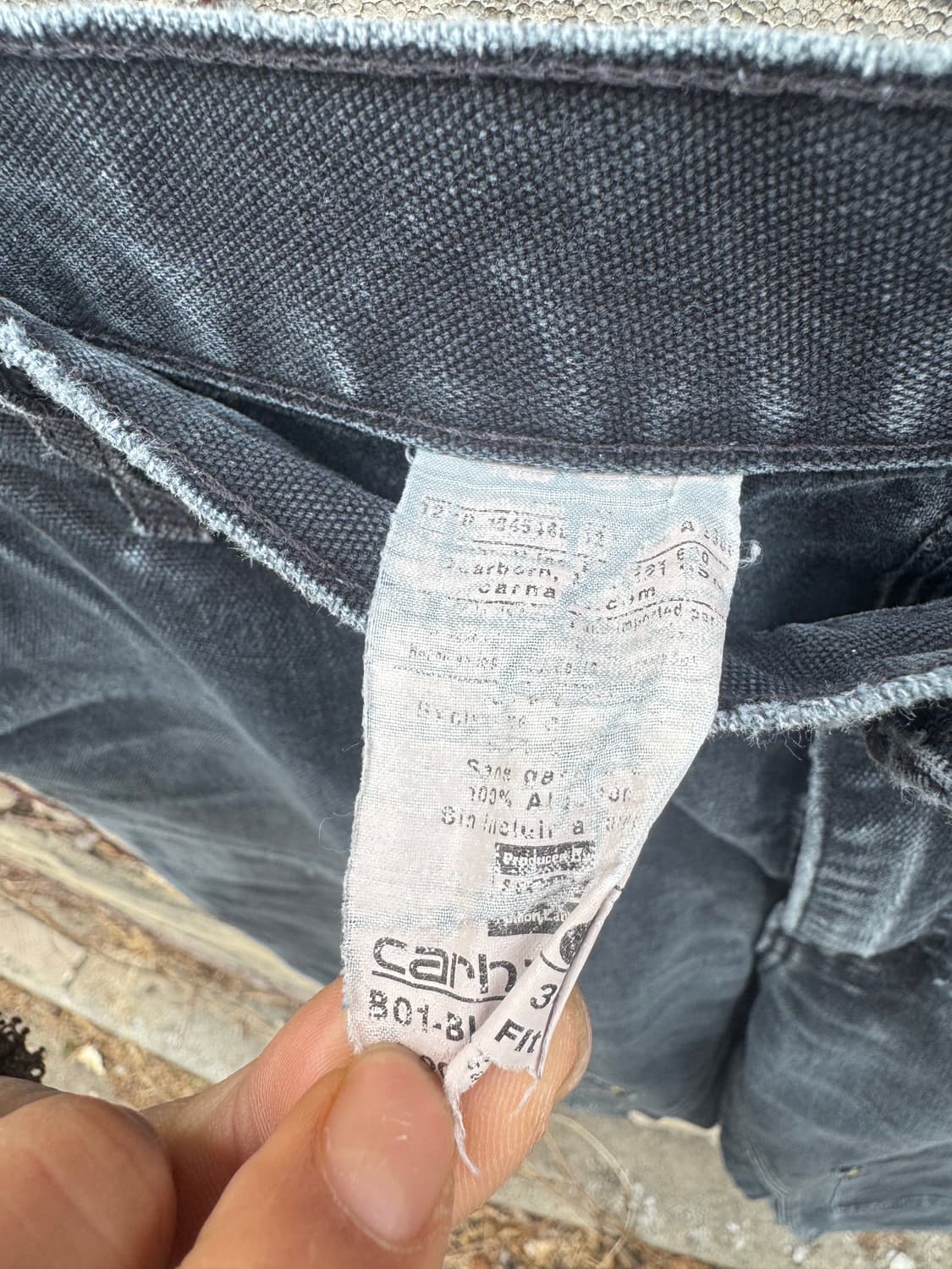 칼하트 빈티지 b01 blk 하드페이딩 카펜터 더블니 워크 팬츠 32 상품이미지7