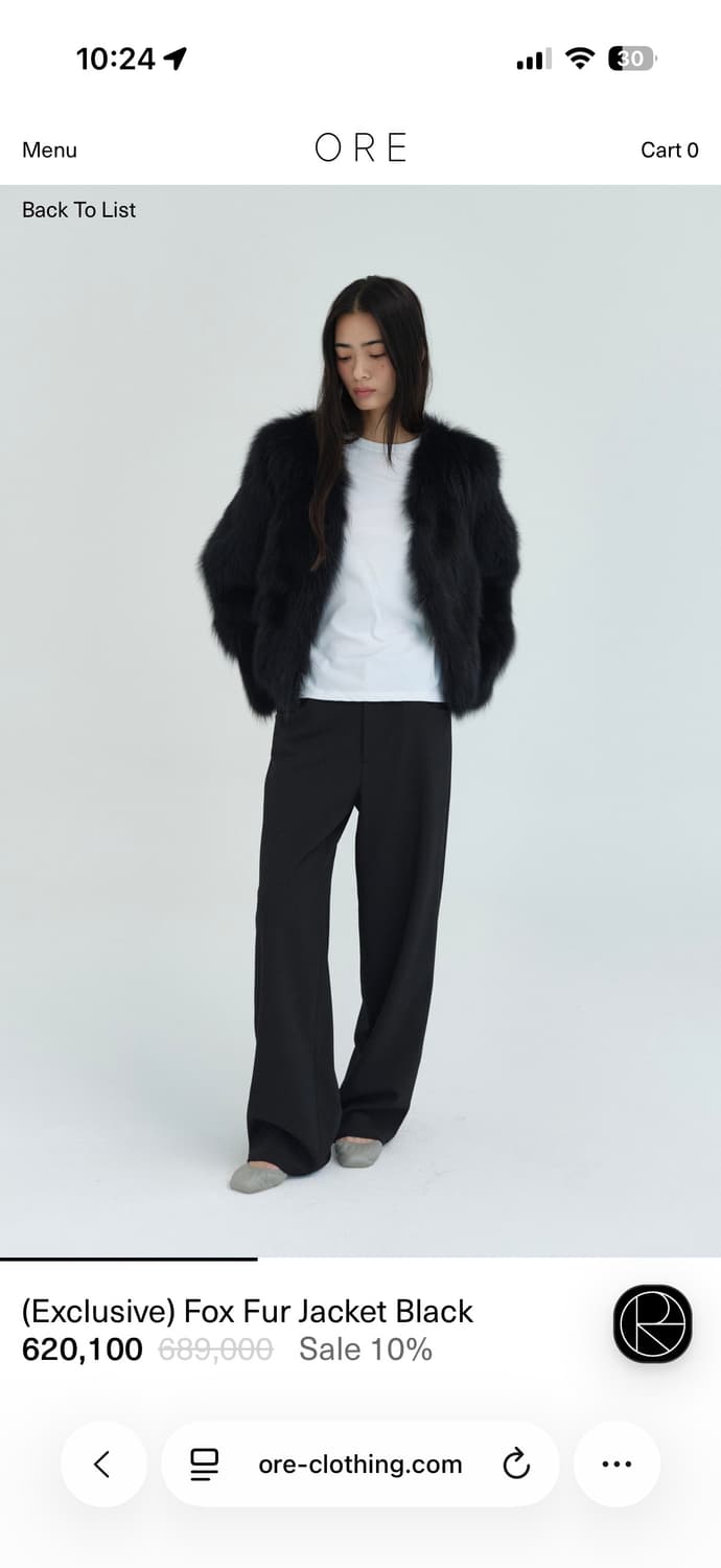 ORE 폭스 퍼 자켓 블랙 FREE / 샘플세일 구매 상품이미지4