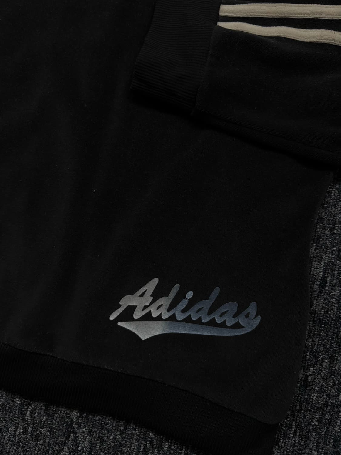 아디다스 블랙 벨벳 후드집업 상품이미지5