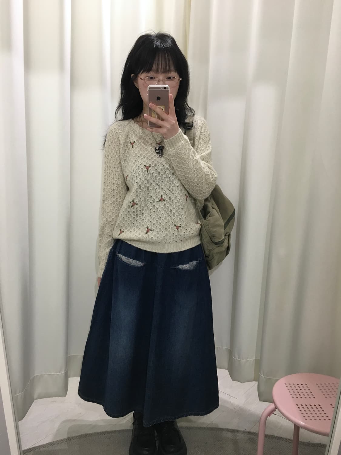 flower pocket denim skirt 상품이미지2