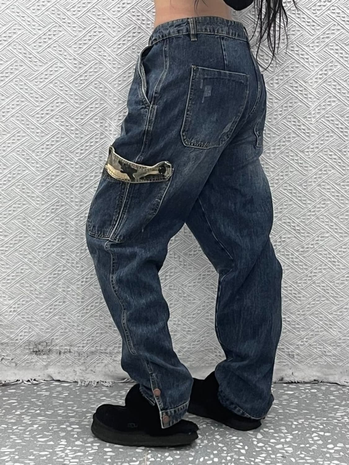 빈티지 스트릿 힙합 카모플라주 밀리터리 카고 데님팬츠 36 C09635 상품이미지2