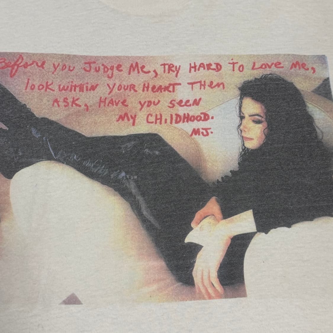 빈티지 90s 마이클잭슨 Neverland Message 부틀렉 티셔츠 상품이미지4