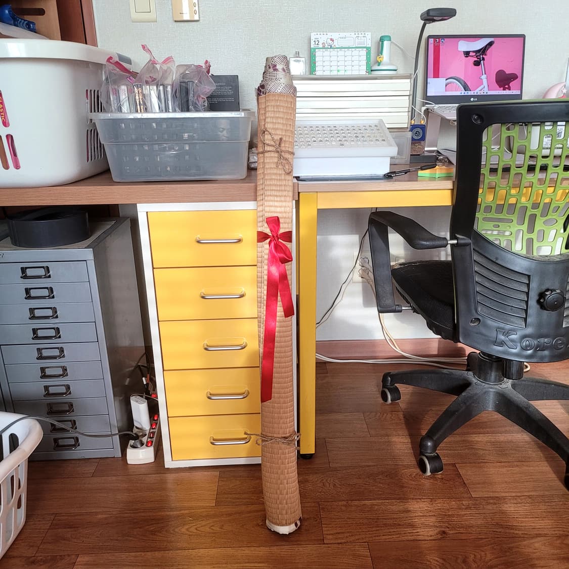 가늘고 얇은 대나무 돗자리 상품이미지2