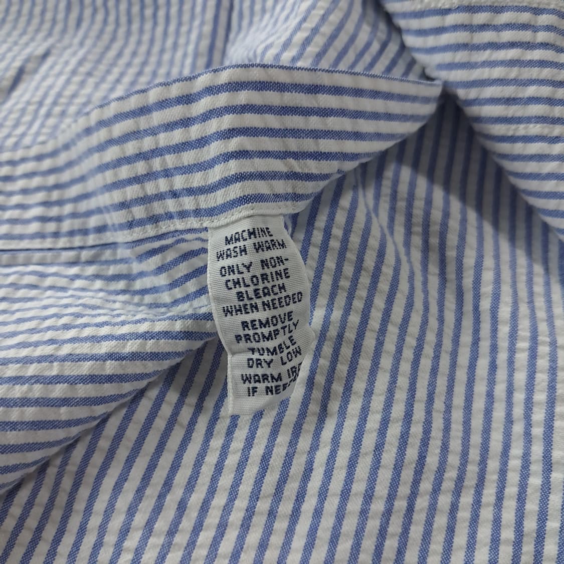 CK256 M 폴로 90s 시어서커 클래식블루 스트라이프 반팔 셔츠 남 상품이미지5