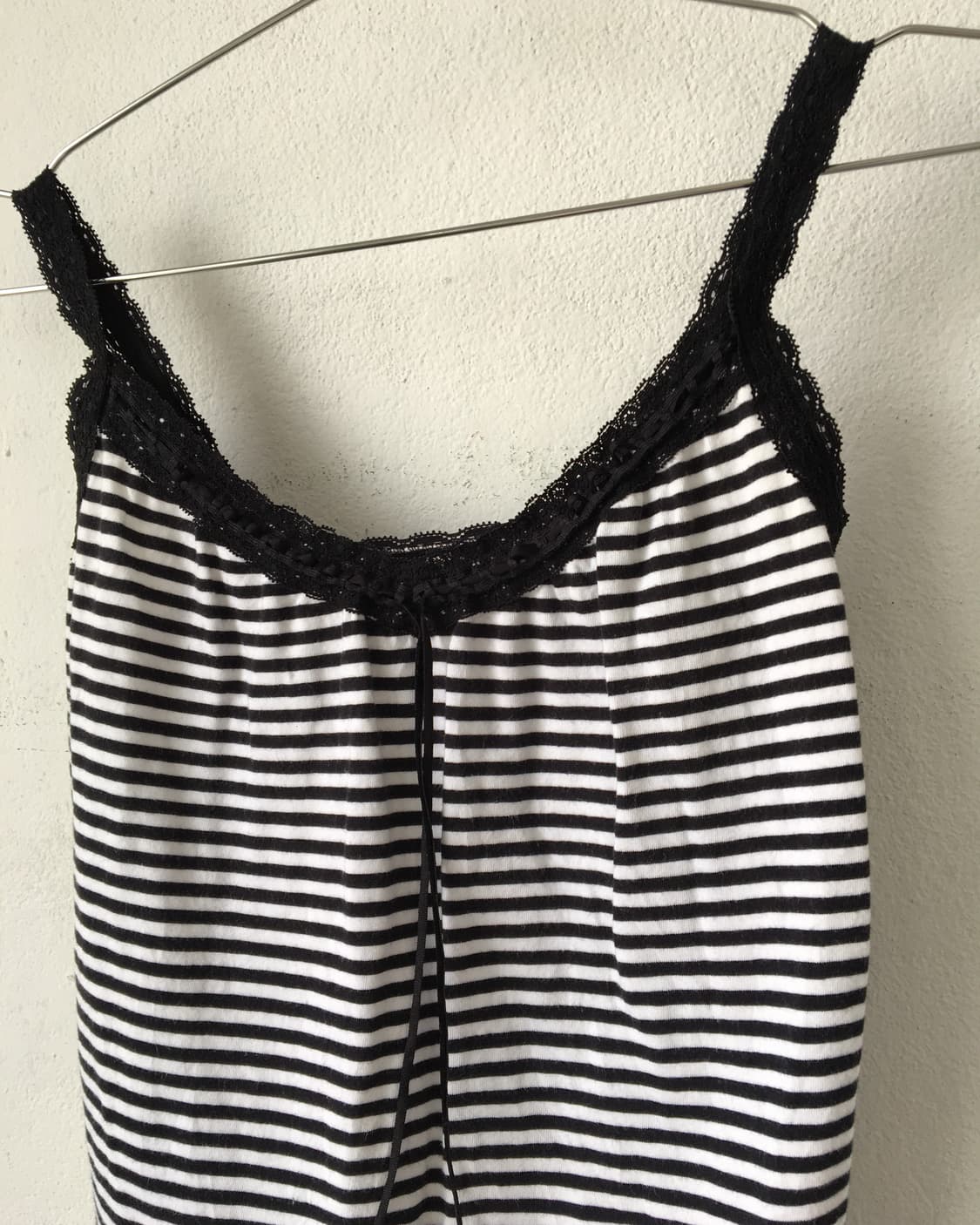 Lace trimming stripe pattern sleeveless 상품이미지4